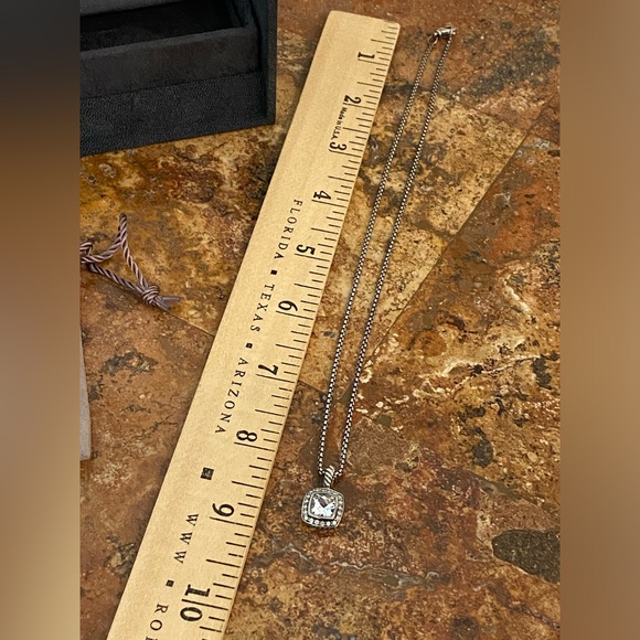 Authentic David Yurman Petite Albion White Topaz Diamond Sterling Necklace 🤍🩶🌻 - Picture 12 of 14